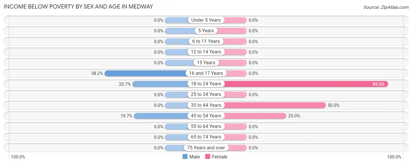 Income Below Poverty by Sex and Age in Medway