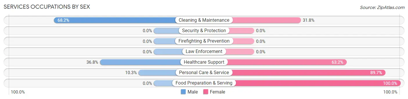 Services Occupations by Sex in Middleport