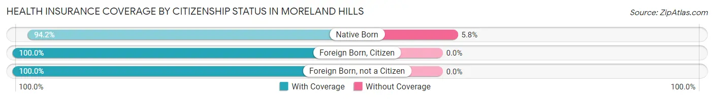 Health Insurance Coverage by Citizenship Status in Moreland Hills
