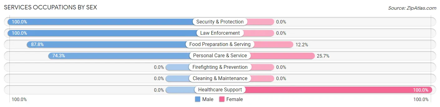 Services Occupations by Sex in Mount Carmel