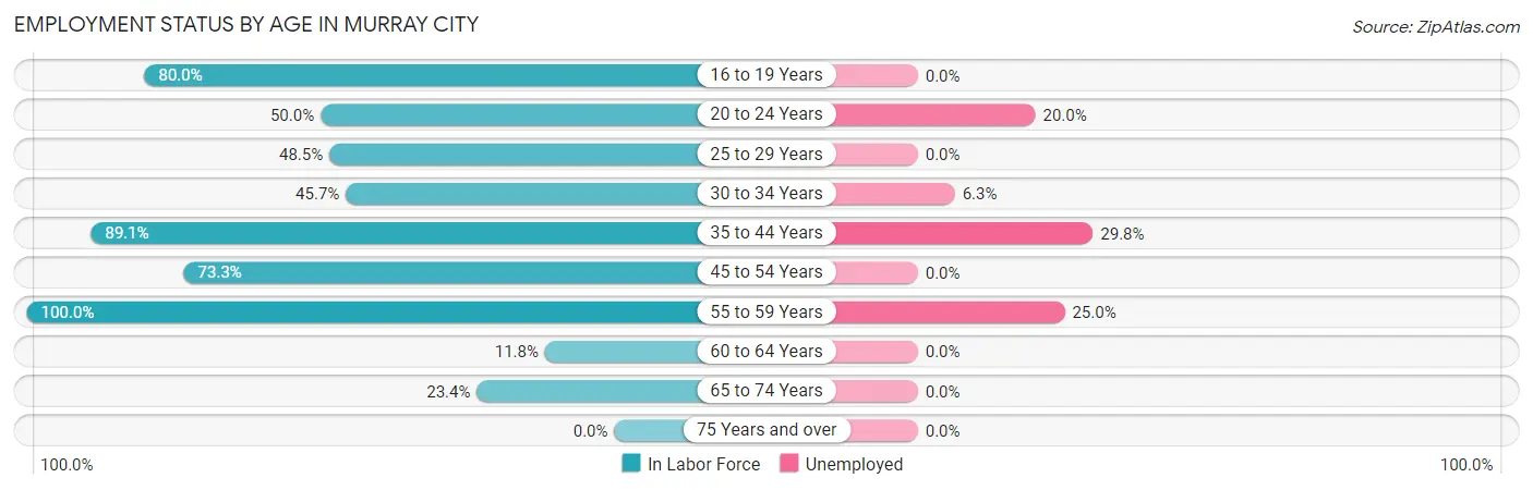 Employment Status by Age in Murray City