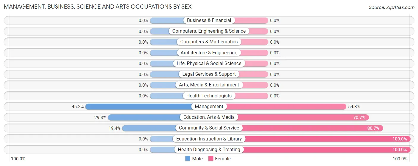 Management, Business, Science and Arts Occupations by Sex in Nankin