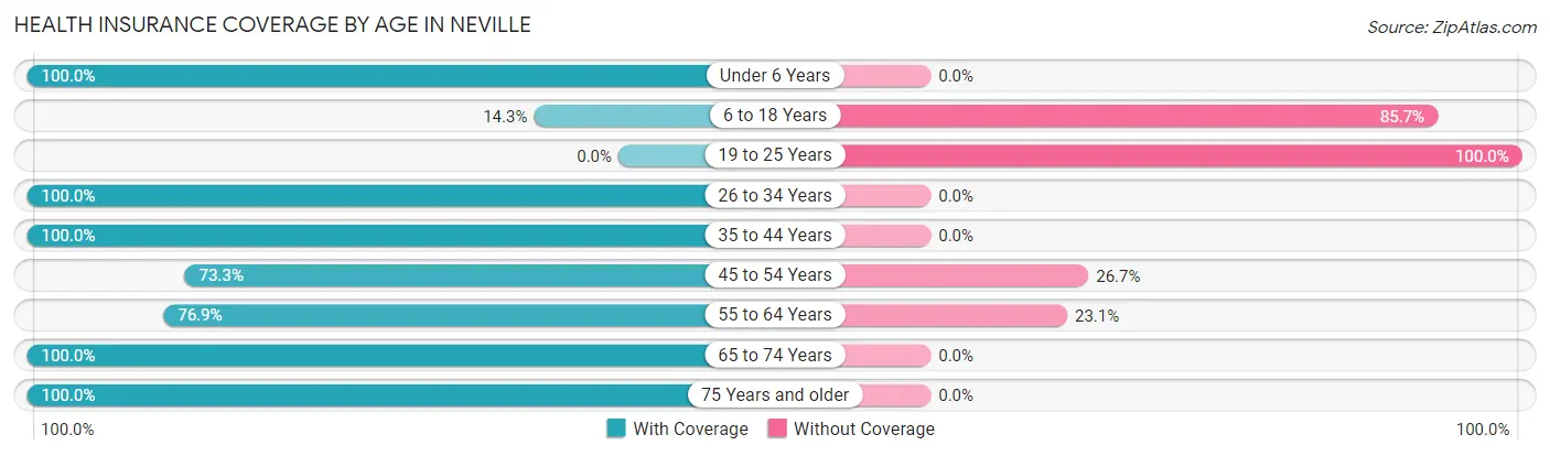 Health Insurance Coverage by Age in Neville