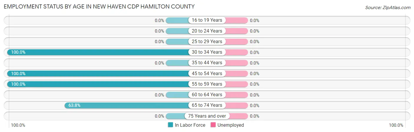 Employment Status by Age in New Haven CDP Hamilton County