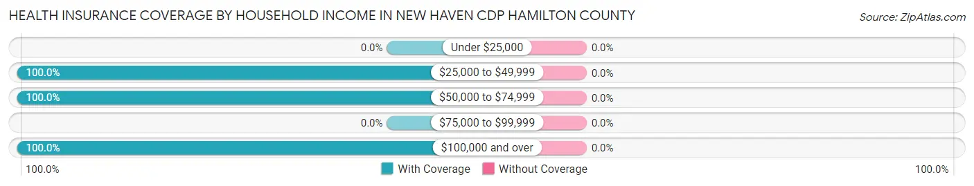 Health Insurance Coverage by Household Income in New Haven CDP Hamilton County