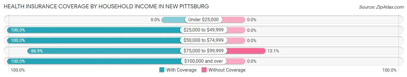 Health Insurance Coverage by Household Income in New Pittsburg