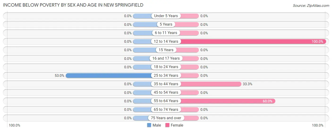 Income Below Poverty by Sex and Age in New Springfield