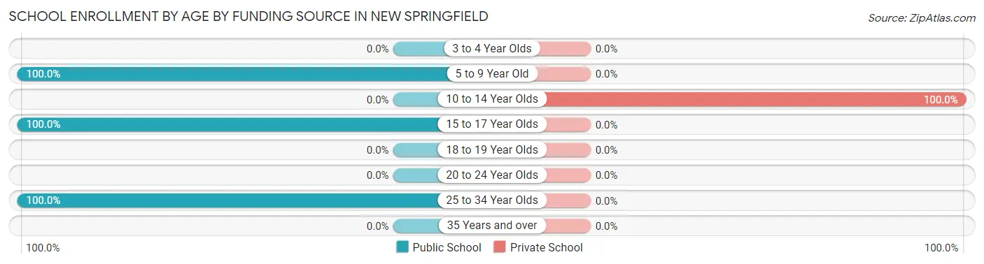 School Enrollment by Age by Funding Source in New Springfield