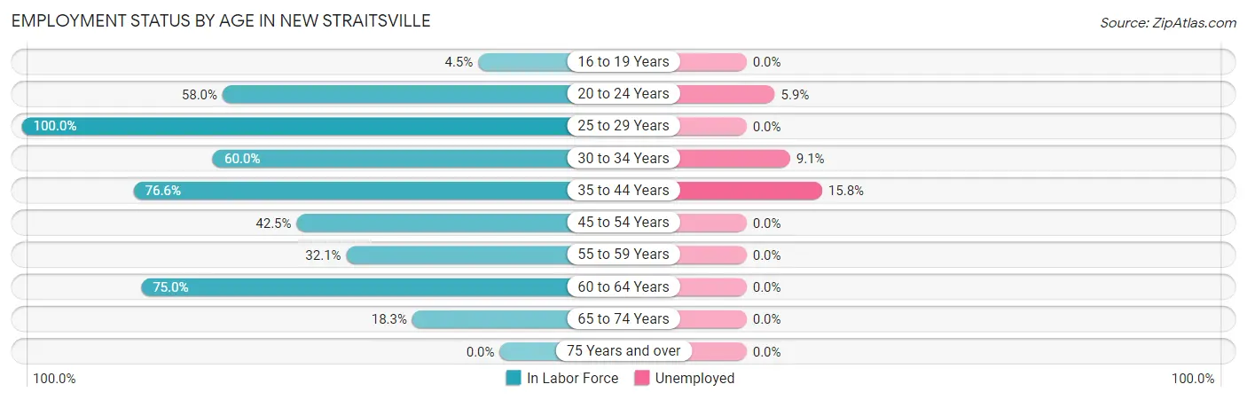 Employment Status by Age in New Straitsville