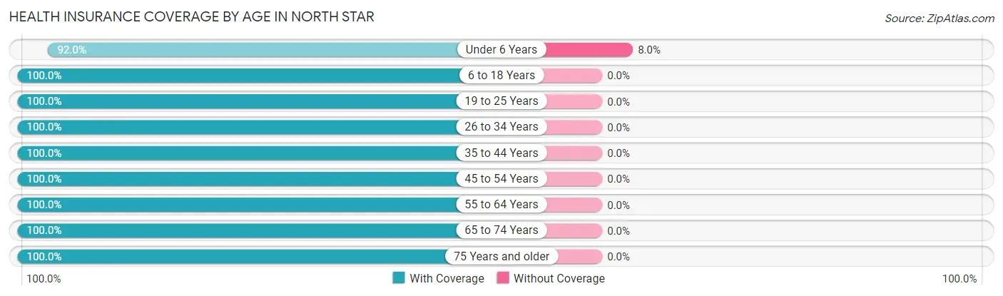 Health Insurance Coverage by Age in North Star