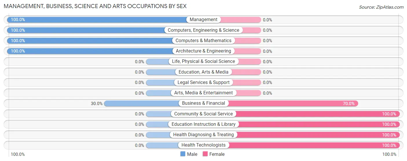 Management, Business, Science and Arts Occupations by Sex in Parral