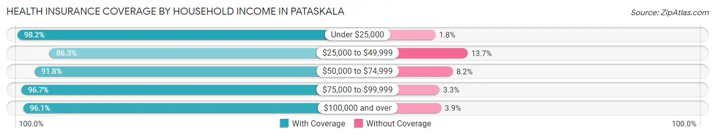 Health Insurance Coverage by Household Income in Pataskala