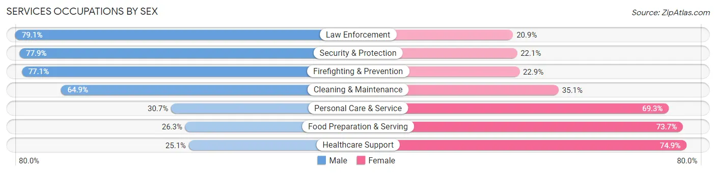 Services Occupations by Sex in Pataskala