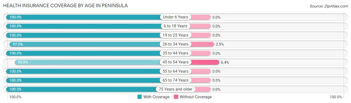 Health Insurance Coverage by Age in Peninsula