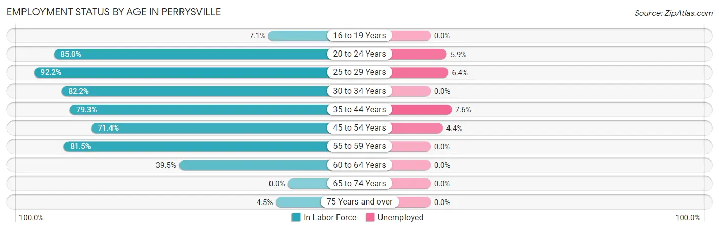 Employment Status by Age in Perrysville
