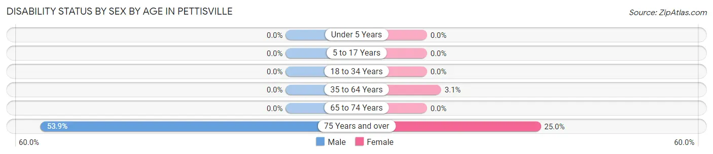 Disability Status by Sex by Age in Pettisville