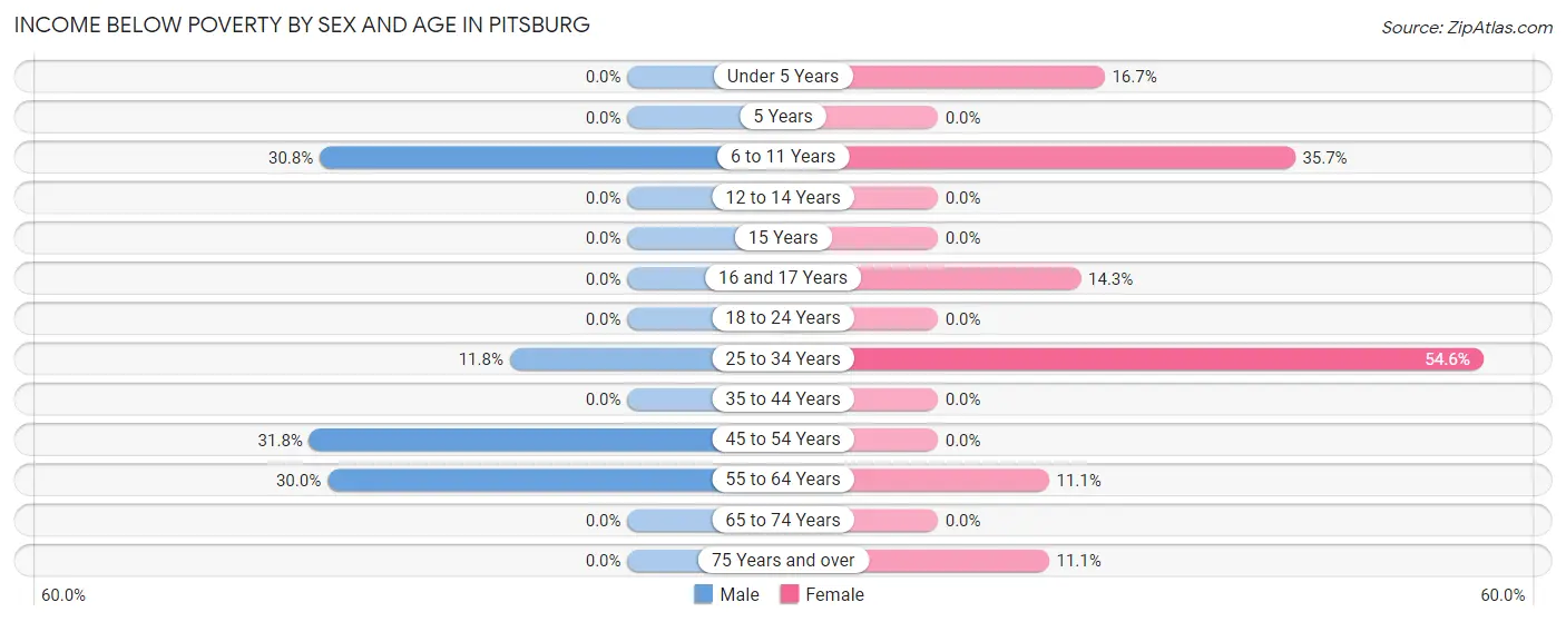 Income Below Poverty by Sex and Age in Pitsburg
