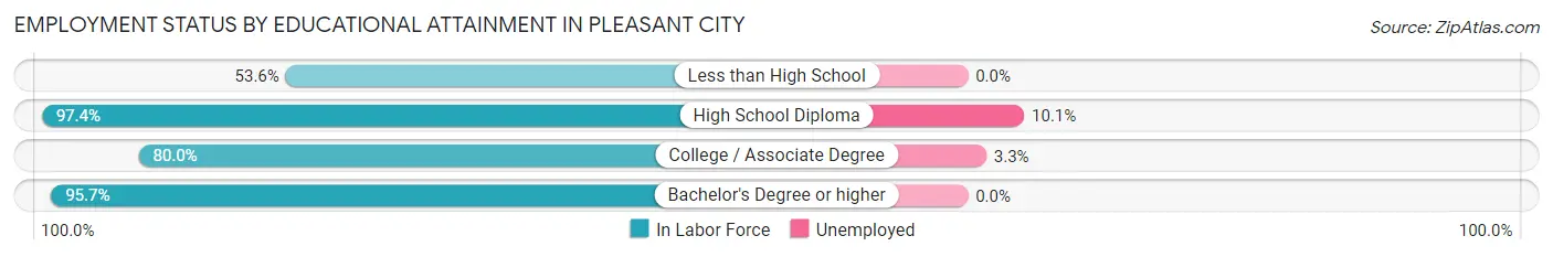 Employment Status by Educational Attainment in Pleasant City