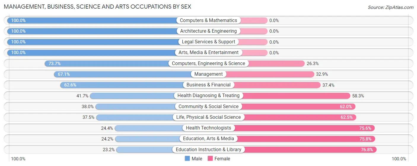 Management, Business, Science and Arts Occupations by Sex in Poland