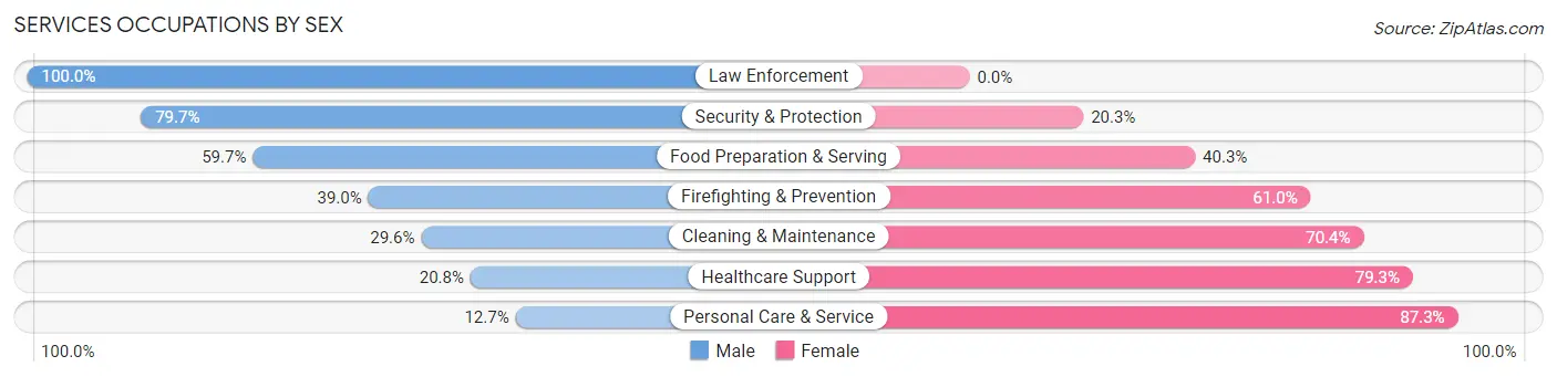 Services Occupations by Sex in Port Clinton