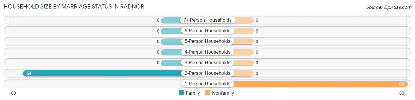 Household Size by Marriage Status in Radnor