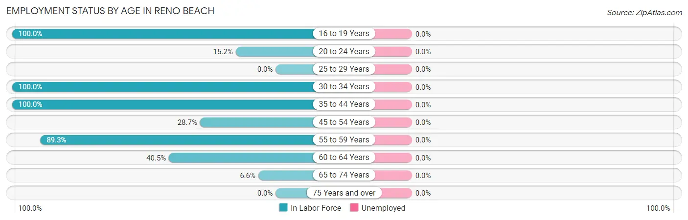 Employment Status by Age in Reno Beach