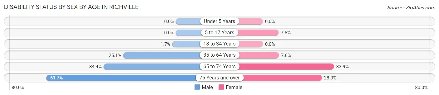 Disability Status by Sex by Age in Richville