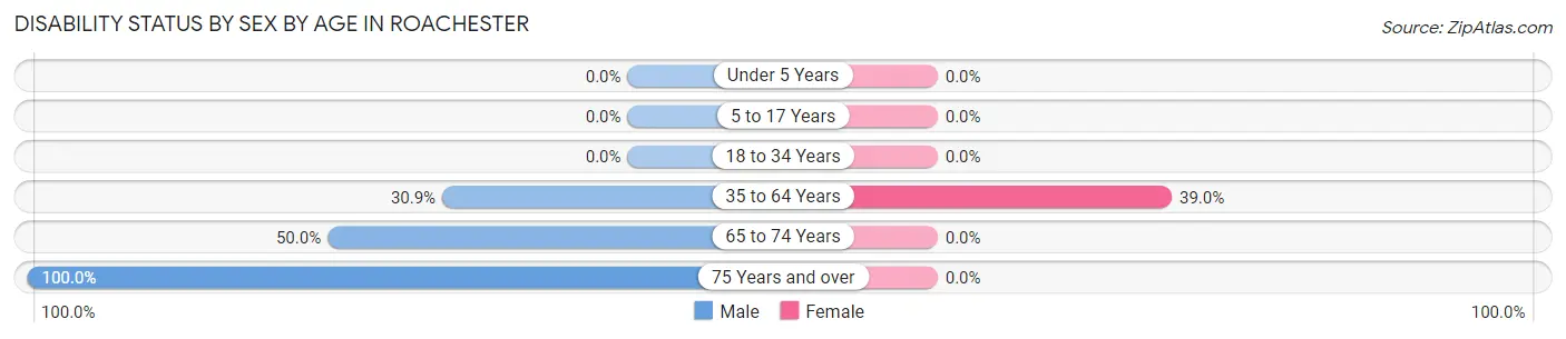 Disability Status by Sex by Age in Roachester