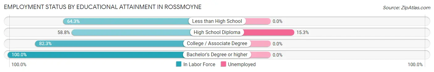 Employment Status by Educational Attainment in Rossmoyne