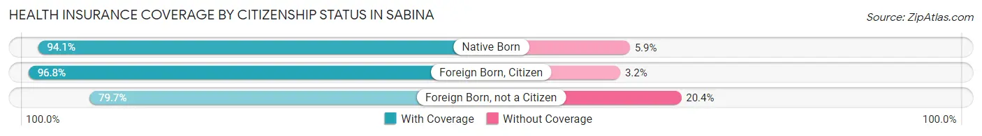 Health Insurance Coverage by Citizenship Status in Sabina