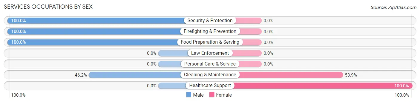 Services Occupations by Sex in Sciotodale