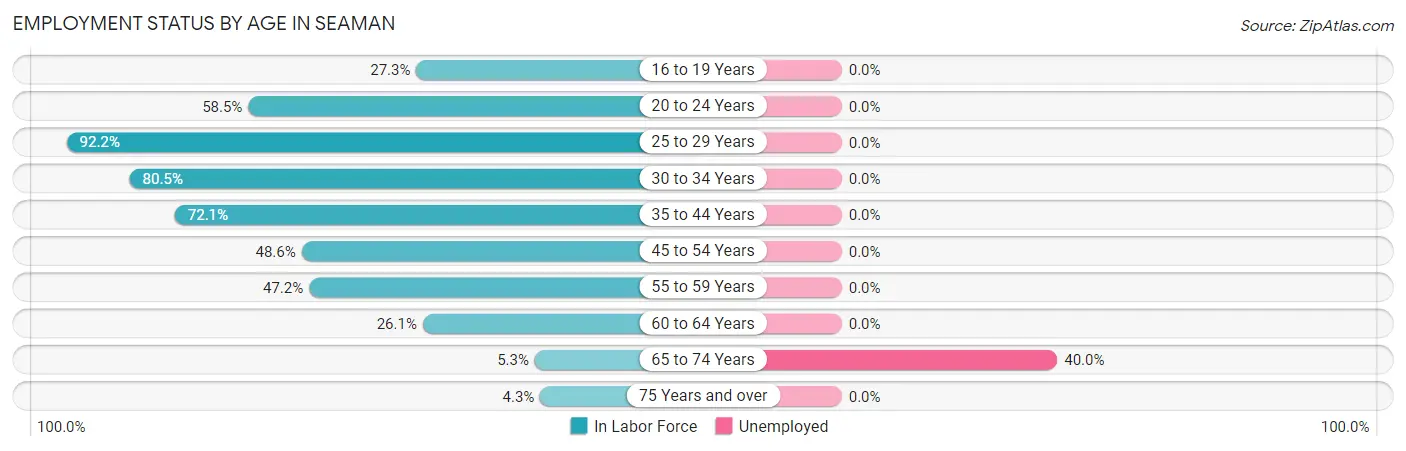 Employment Status by Age in Seaman