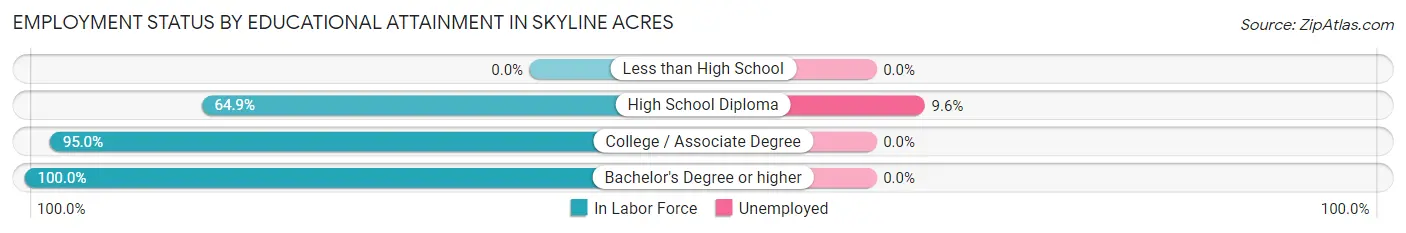 Employment Status by Educational Attainment in Skyline Acres