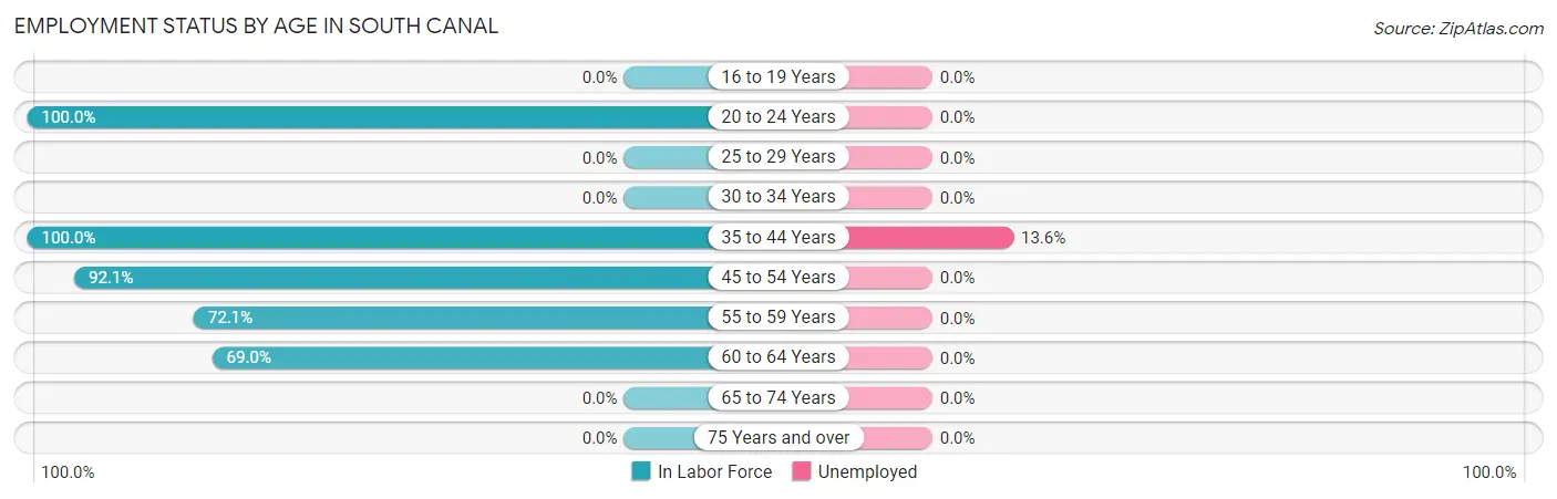 Employment Status by Age in South Canal