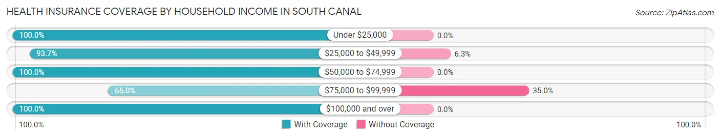 Health Insurance Coverage by Household Income in South Canal