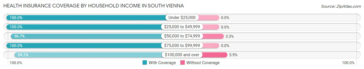 Health Insurance Coverage by Household Income in South Vienna