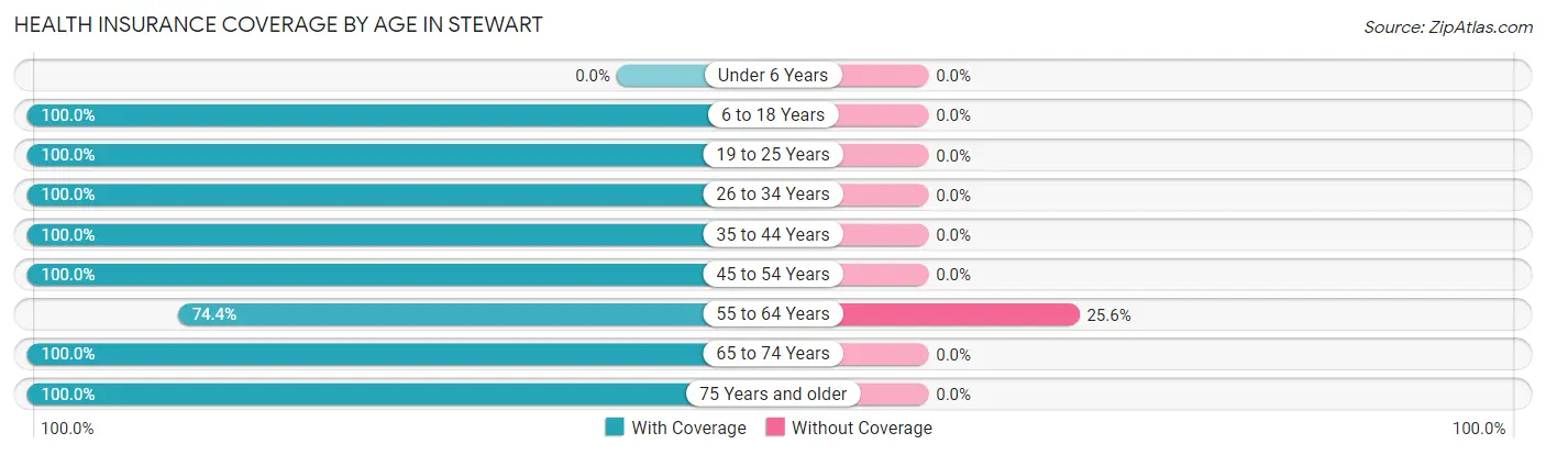 Health Insurance Coverage by Age in Stewart