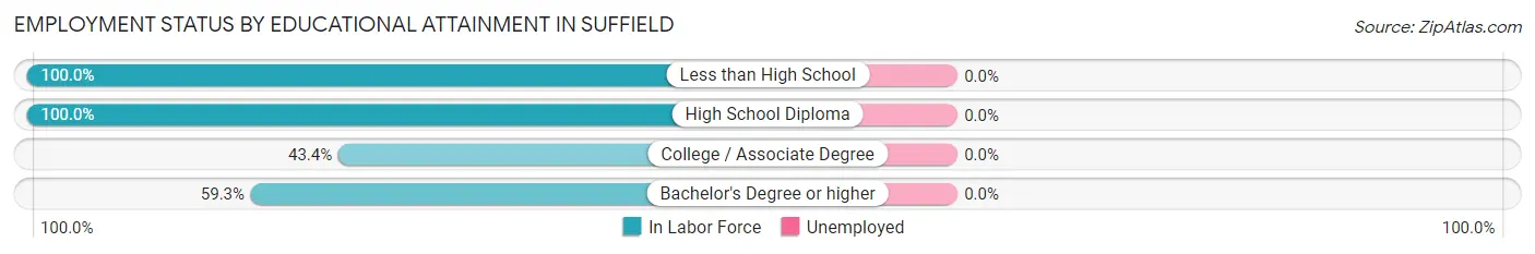 Employment Status by Educational Attainment in Suffield