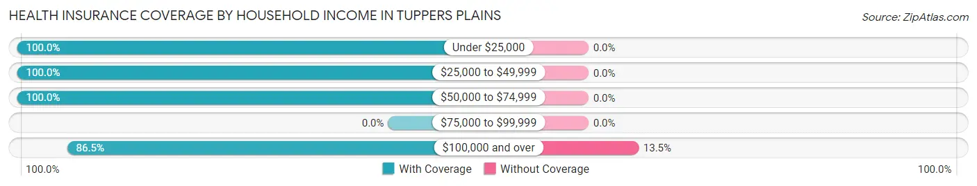 Health Insurance Coverage by Household Income in Tuppers Plains