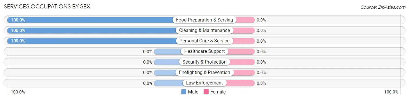 Services Occupations by Sex in Twinsburg Heights