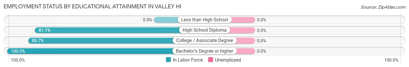 Employment Status by Educational Attainment in Valley Hi
