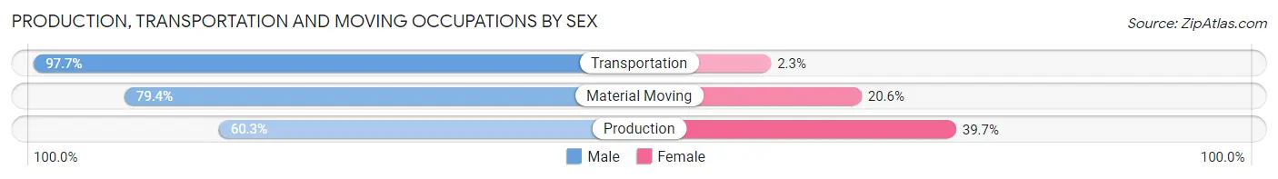 Production, Transportation and Moving Occupations by Sex in Washington Court House