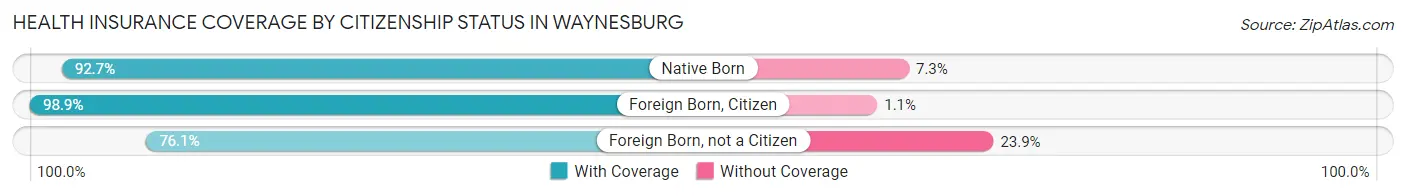 Health Insurance Coverage by Citizenship Status in Waynesburg