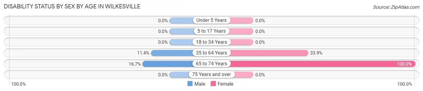 Disability Status by Sex by Age in Wilkesville