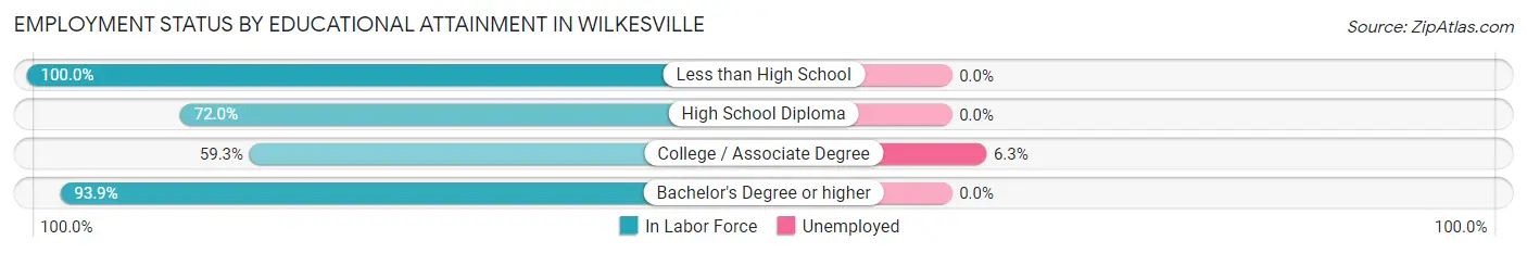 Employment Status by Educational Attainment in Wilkesville