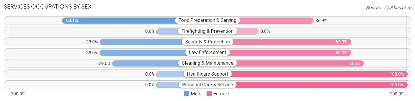 Services Occupations by Sex in Willard