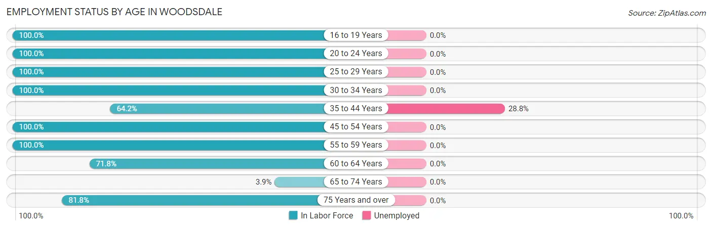 Employment Status by Age in Woodsdale