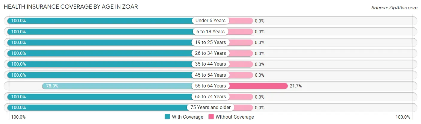 Health Insurance Coverage by Age in Zoar