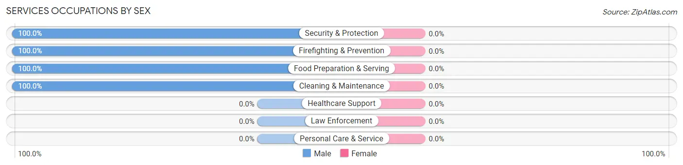 Services Occupations by Sex in Zoar