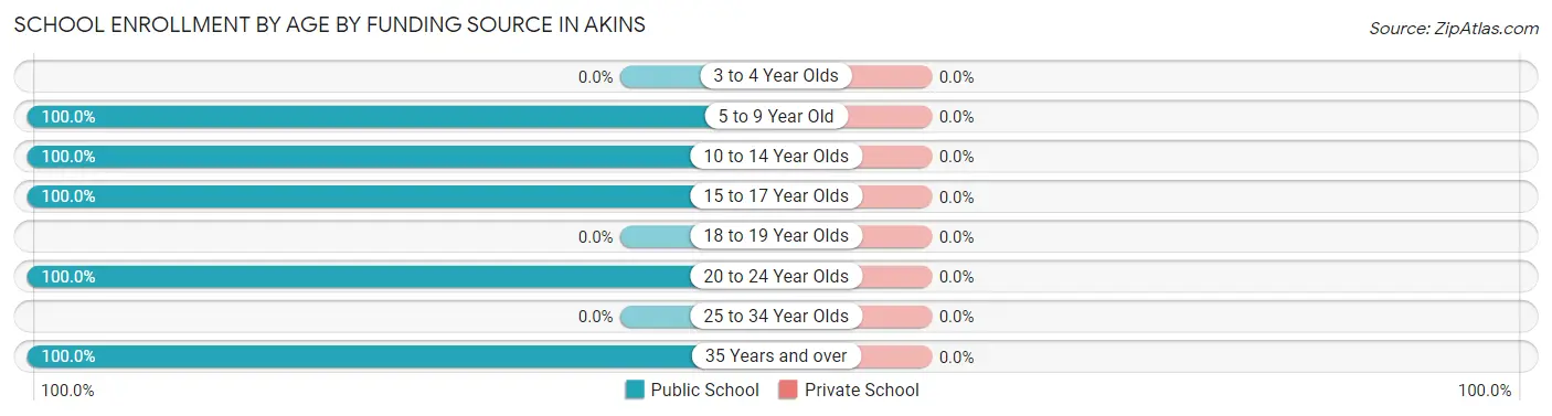 School Enrollment by Age by Funding Source in Akins